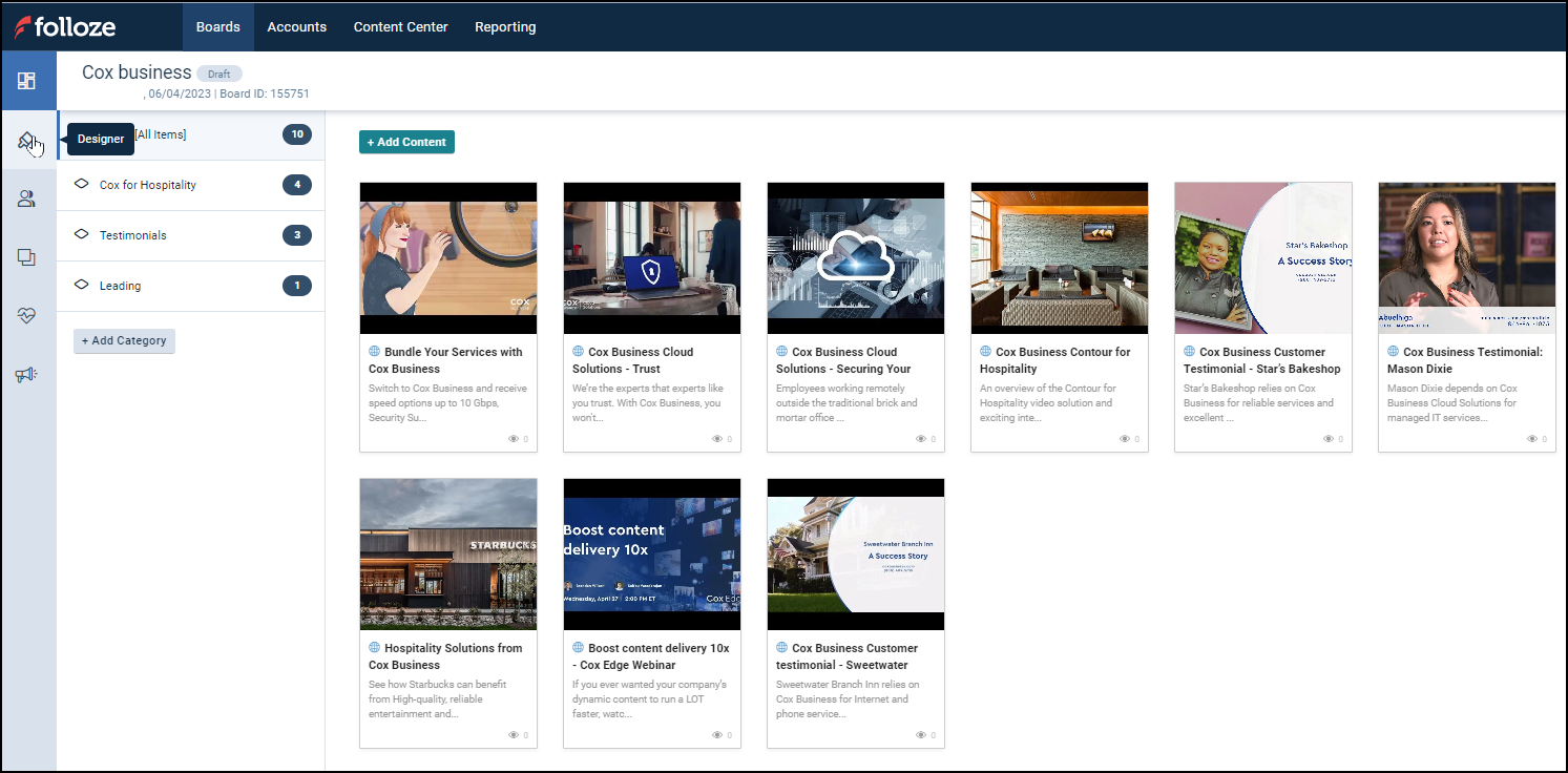 Image showing where to find the Designer tab